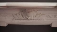 Antique Victorian Statuary White Marble Fireplace