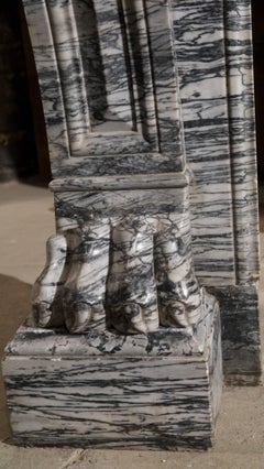 19th Century unusual Bleu Fleuri marble antique French fireplace