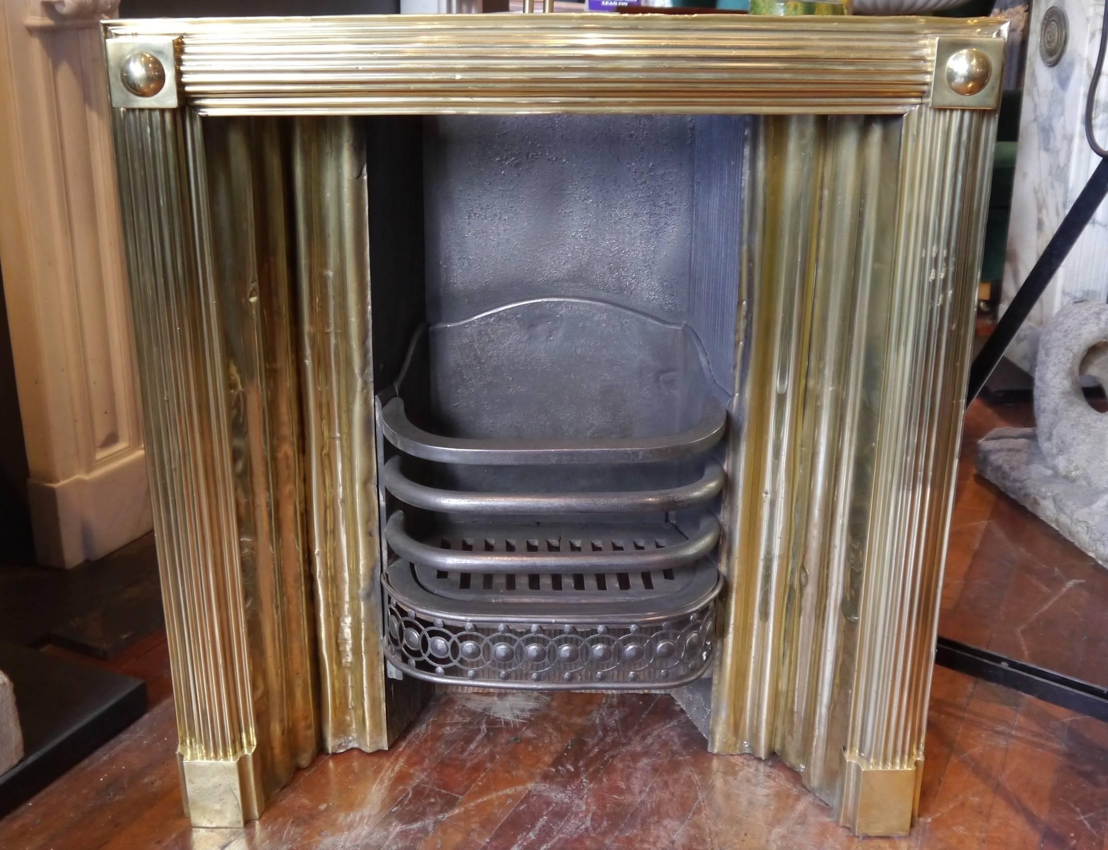 Original antique Georgian Brass Insert fireplace 1