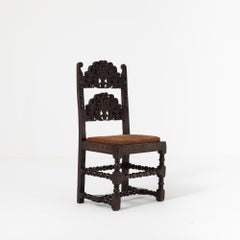 South Yorkshire 17th Century Joined Oak Back Stool