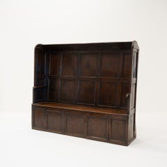 18th Century Early Georgian Oak High Back Hooded Settle w/ earlier 17th C panels