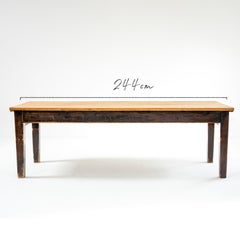 An Impressive Victorian 8ft Antique English Pine Harvest Table