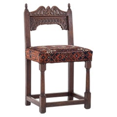17th Century Joined Oak Back Stool