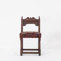 17th Century Joined Oak Back Stool