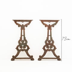 Pair of late 19th Century Victorian Cast Iron Conservatory Table Bases