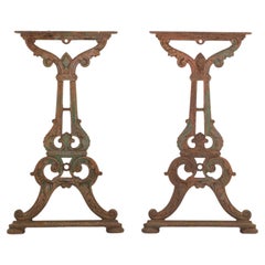 Pair of late 19th Century Victorian Cast Iron Conservatory Table Bases