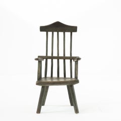 19th Century Folk Art Primitive Child's Stick Back Armchair