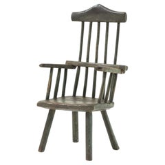 19th Century Folk Art Primitive Child's Stick Back Armchair