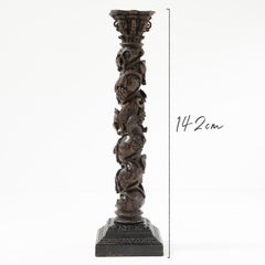 18th Century Carved Oak Solomonic Pedestal Column