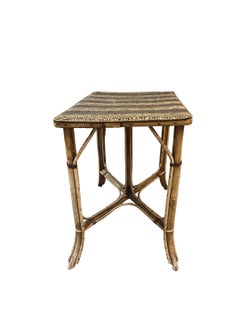 French Bentwood Rattan Bistro Set