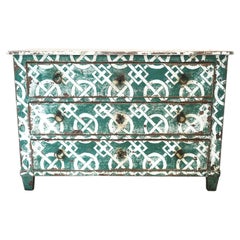 Hand Painted Distressed Portuguese Chest of Drawers