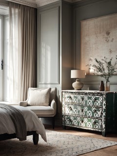 Hand Painted Distressed Portuguese Chest of Drawers