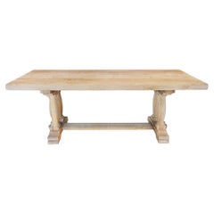 French Oak Trestle Dining Table