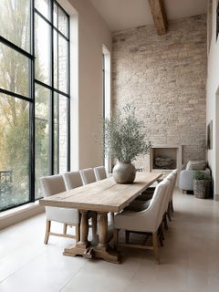 French Oak Trestle Dining Table