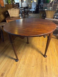 C 1900 English Oak Cricket Table with pad feet and wavy apron