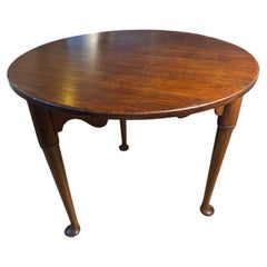 C 1900 English Oak Cricket Table with pad feet and wavy apron