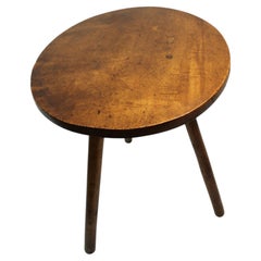 c. 1900 English walnut primitive cricket table with extra thick top