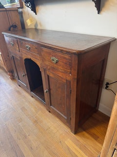 19th C English Oak Dresser Base/Server with kennel for dog