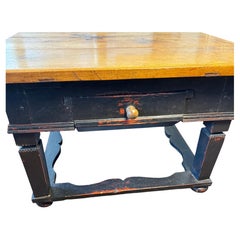19th Century Bavarian Coffee Table with 3 planks Walnut top