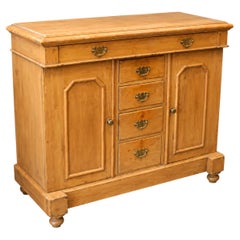 Victorian English Pine Dresser Base or Server, with 5 drawers and 2 doors.