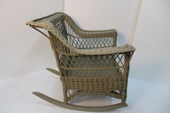 Antique American Bar Harbor Rocker, c.1910, in the square 'shelf back' style