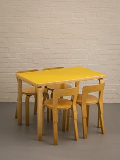 Alvar Aalto Yellow Laminate Dining Table or Desk for Artek, 1970s