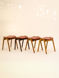 isamu kenmochi no. 202 stools for akita mokko, 1960s