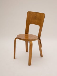 pair of model 66 chairs by alvar aalto for finmar, 1930s