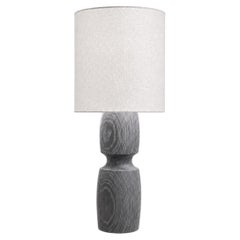 Turned wood lamp with ceruse finish from Andrew Morris Design