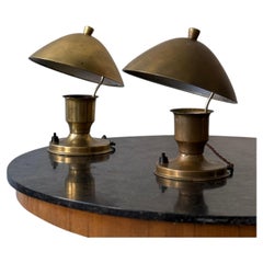 Pair of Midcentury Adjustable Brass Table Lamps by Brødrene Sæther, Norway