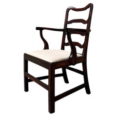Rare Scottish George II Solid Laburnum Elbow Armchair, circa 1730