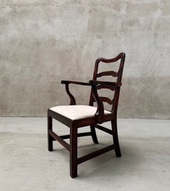Rare Scottish George II Solid Laburnum Elbow Armchair, circa 1730