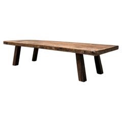 A primitive 19th-century oak work bench, circa 1850–1880