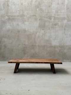 A primitive 19th-century oak work bench, circa 1850–1880