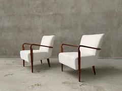 Pair of Model 401 Armchairs by Ufficio Tecnico Cassina, Italy, Late 1940s