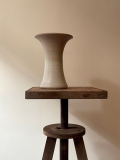 Modernist Hand-Thrown Stoneware Trumpet Vase with Graduated Glaze, circa 1960