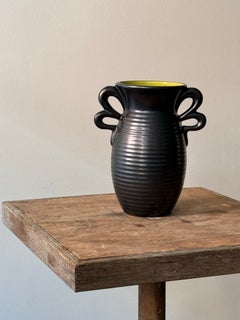 French Mid-Century Ceramic Vase by Saint-Clément, Attributed to Blanc Letalle
