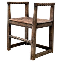 Early 18th Century Swedish Vernacular Bordstol or Chair-Table
