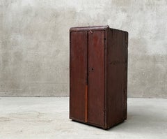 18th Century Central European Painted Pine Cupboard with Wrought-Iron Lock