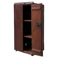18th Century Central European Painted Pine Cupboard with Wrought-Iron Lock