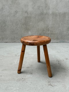 Taburete «Sauna» de Bertel Gardberg, modelo G-Palli, de pino macizo, Finlandia, década de 1950