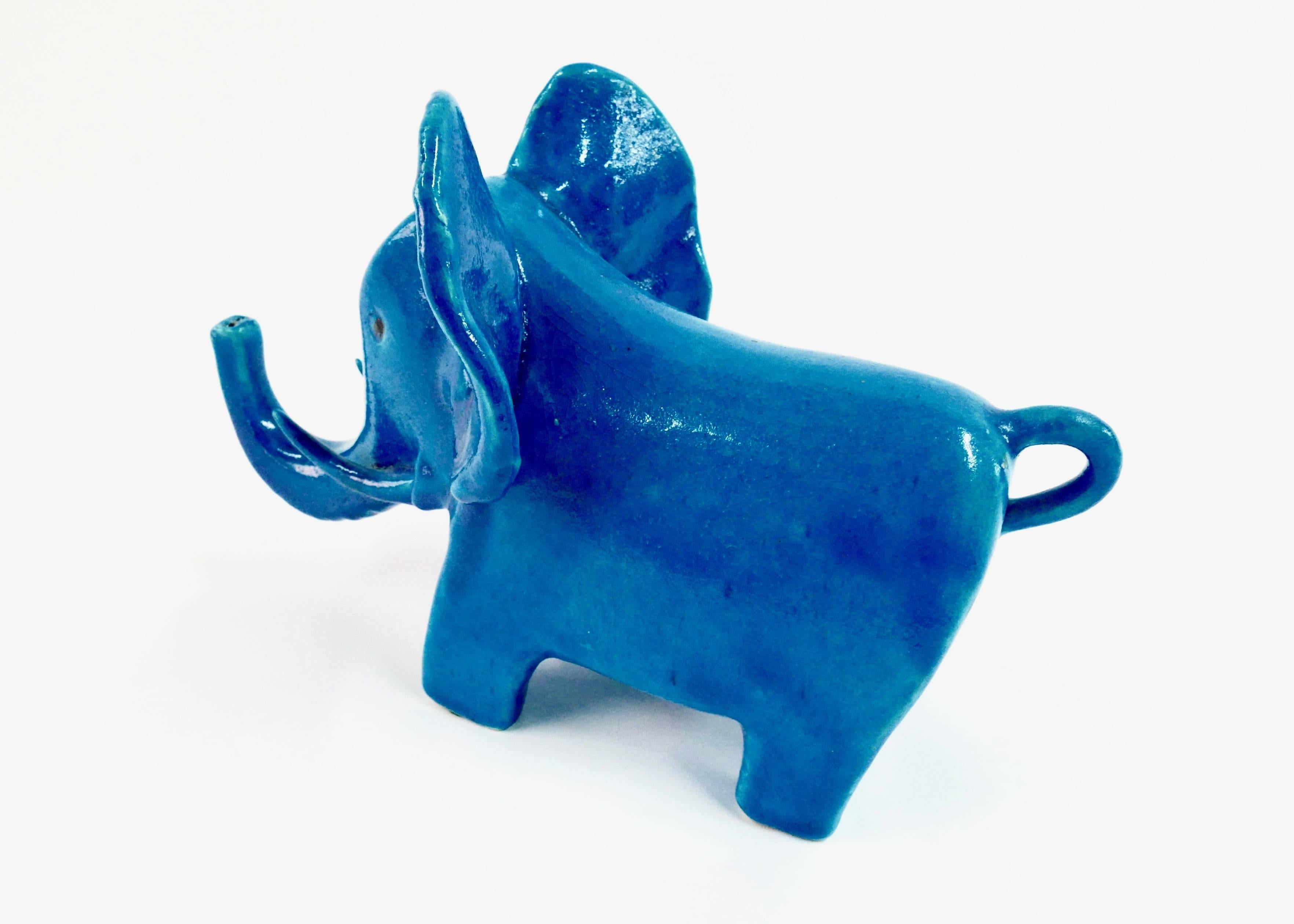 Glazed Elephant Sculpture by Bruno Gambone For Sale