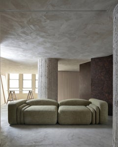 Contemporary Two-Piece Modular Sofa with Custom Upholstery