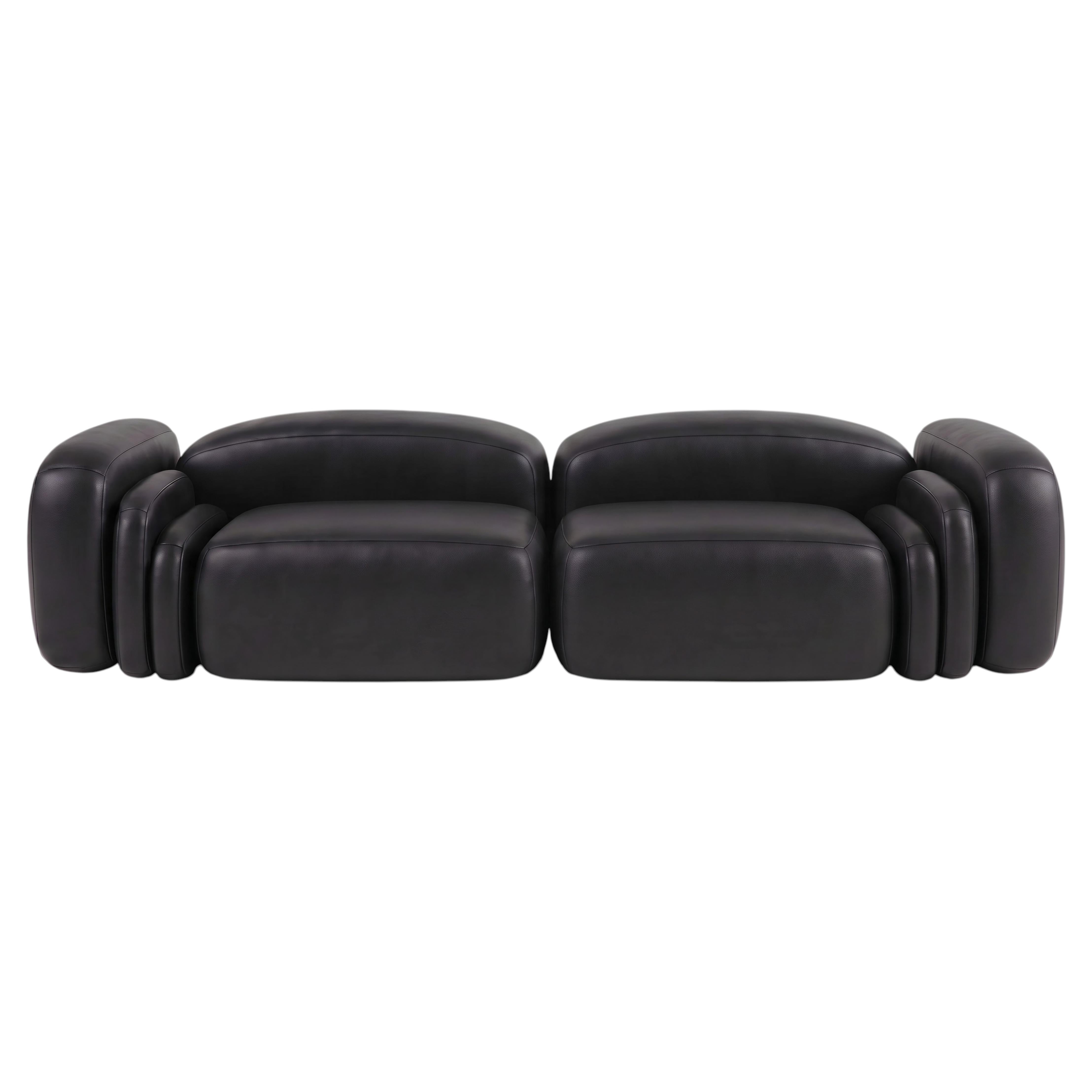 Contemporary Two-Piece Modular Sofa with Custom Upholstery