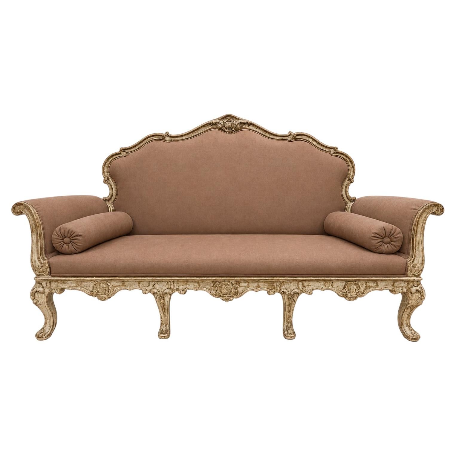 Italienisches Sofa aus dem 19. Jahrhundert mit Originalanstrich im Angebot