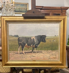 19th Century Belgian Oil Painting on Canvas by Robbe Title Watching The Girls