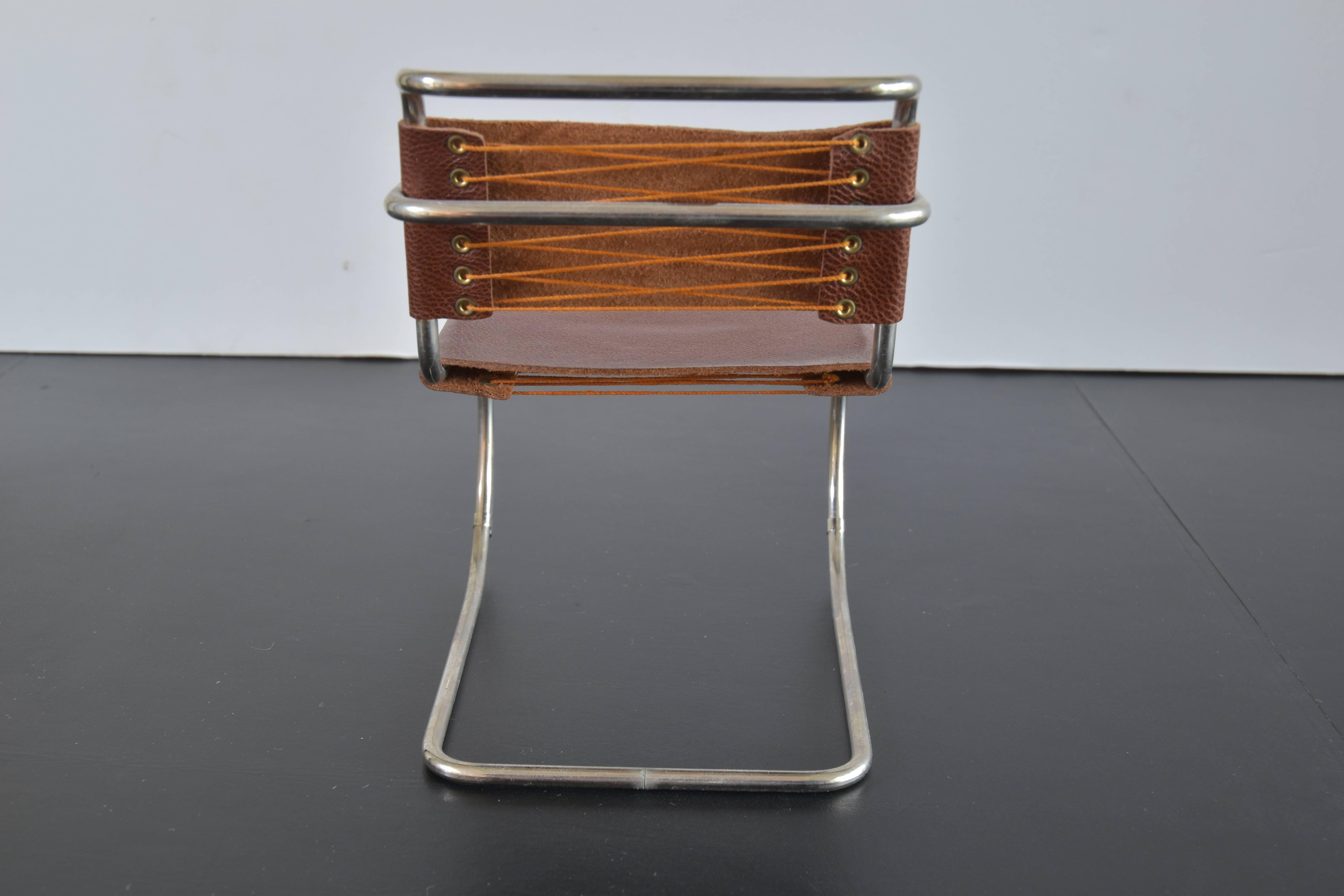 Leather Miniature Ludwig Mies van der Rohe MR 20 Chair