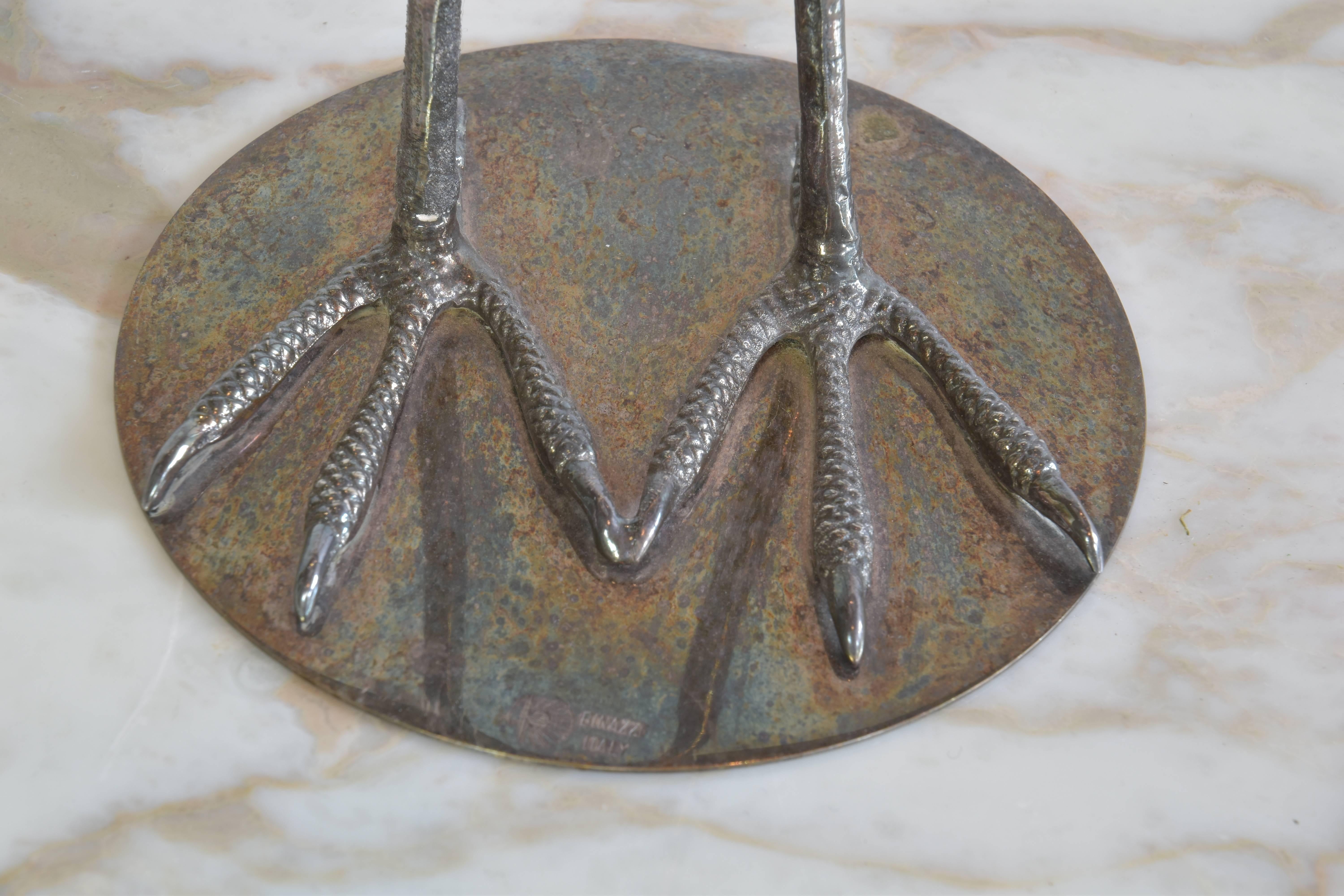 Silver Plate Gabriella Binazzi Natural Shell Bird Sculpture