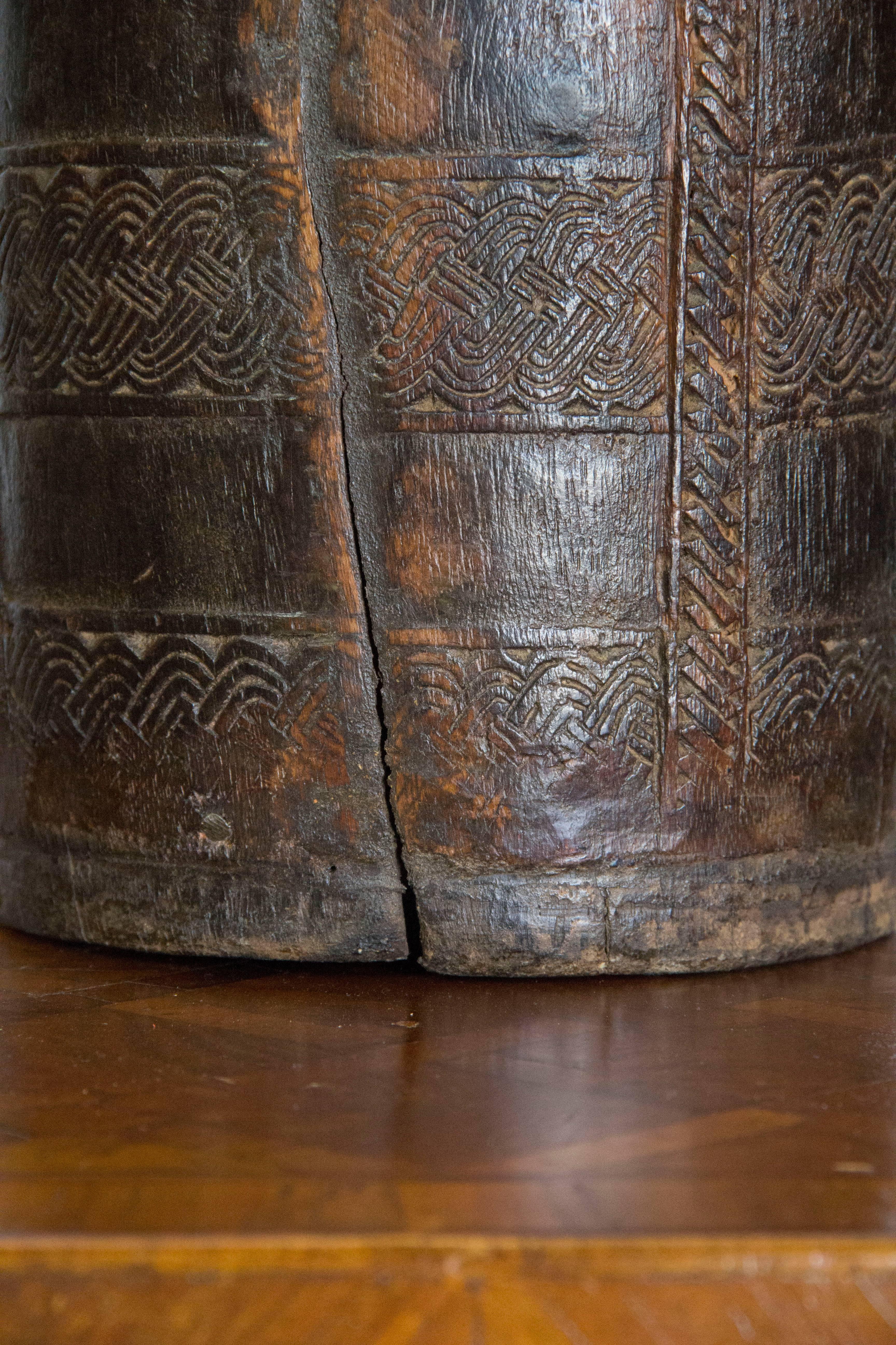 19th Century Carved Wood Vessel For Sale 5