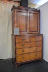 Period English Chest on Chest with Bone Inlay Detail, Early 19th Century